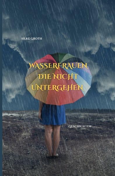 Frau mit buntemRegenschirm vor Meer-Buchcover,front